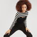 2Xtremz Striped Crop T-shirt with Long Sleeves and Crew Neck-T Shirts-thumbnailMobile-0