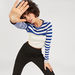 2Xtremz Striped Crop T-shirt with Long Sleeves and Crew Neck-T Shirts-thumbnailMobile-0