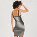 2Xtremz Striped Mini Bodycon Dress with Adjustable Straps-Dresses-thumbnail-3