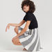 2Xtremz Striped Mini A-line Skirt with Elasticated Waistband-Skirts-thumbnail-0