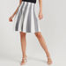 2Xtremz Striped Mini A-line Skirt with Elasticated Waistband-Skirts-thumbnailMobile-1