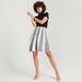 2Xtremz Striped Mini A-line Skirt with Elasticated Waistband-Skirts-thumbnail-4