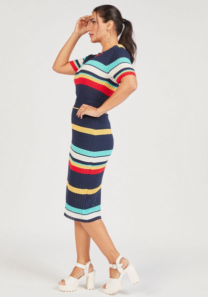 2Xtremz Striped Skirt with Elasticated Waistband-Skirts-image-1