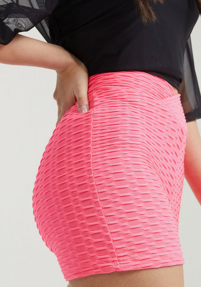 2Xtremz Textured Mid-Rise Shorts with Elasticated Waistband-Shorts-image-1