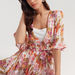 2Xtremz Printed Maxi A-line Dress with Short Sleeves and Tie-Up Belt-Dresses-thumbnail-2
