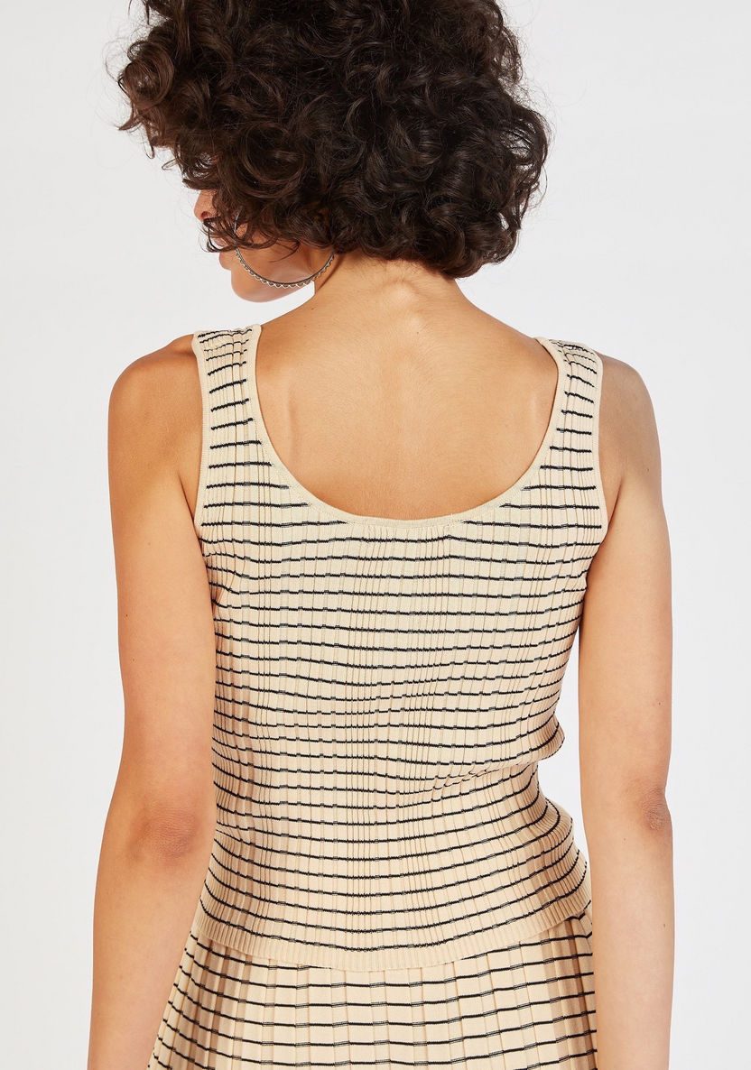 2Xtremz Sleeveless Striped Vest with Scoop Neck-Vests-image-3