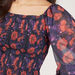 2Xtremz Floral Print Shirred Crop Top with Square Neck and Long Sleeves-Shirts & Blouses-thumbnail-1
