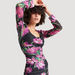 2Xtremz Floral Print Midi Bodycon Dress with Long Sleeves-Dresses-thumbnailMobile-1