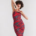 2Xtremz Printed Midi Bodycon Dress with Spaghetti Straps-Dresses-thumbnailMobile-2