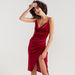 2Xtremz Solid Midi Dress with Slit and Adjustable Straps-Dresses-thumbnailMobile-0