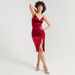 2Xtremz Solid Midi Dress with Slit and Adjustable Straps-Dresses-thumbnailMobile-1