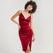 2Xtremz Solid Midi Dress with Slit and Adjustable Straps-Dresses-thumbnail-5