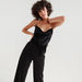 2Xtremz Solid Jumpsuit with Tie-Up Waist Belt and Chain Straps-Jumpsuits & Playsuits-thumbnailMobile-1