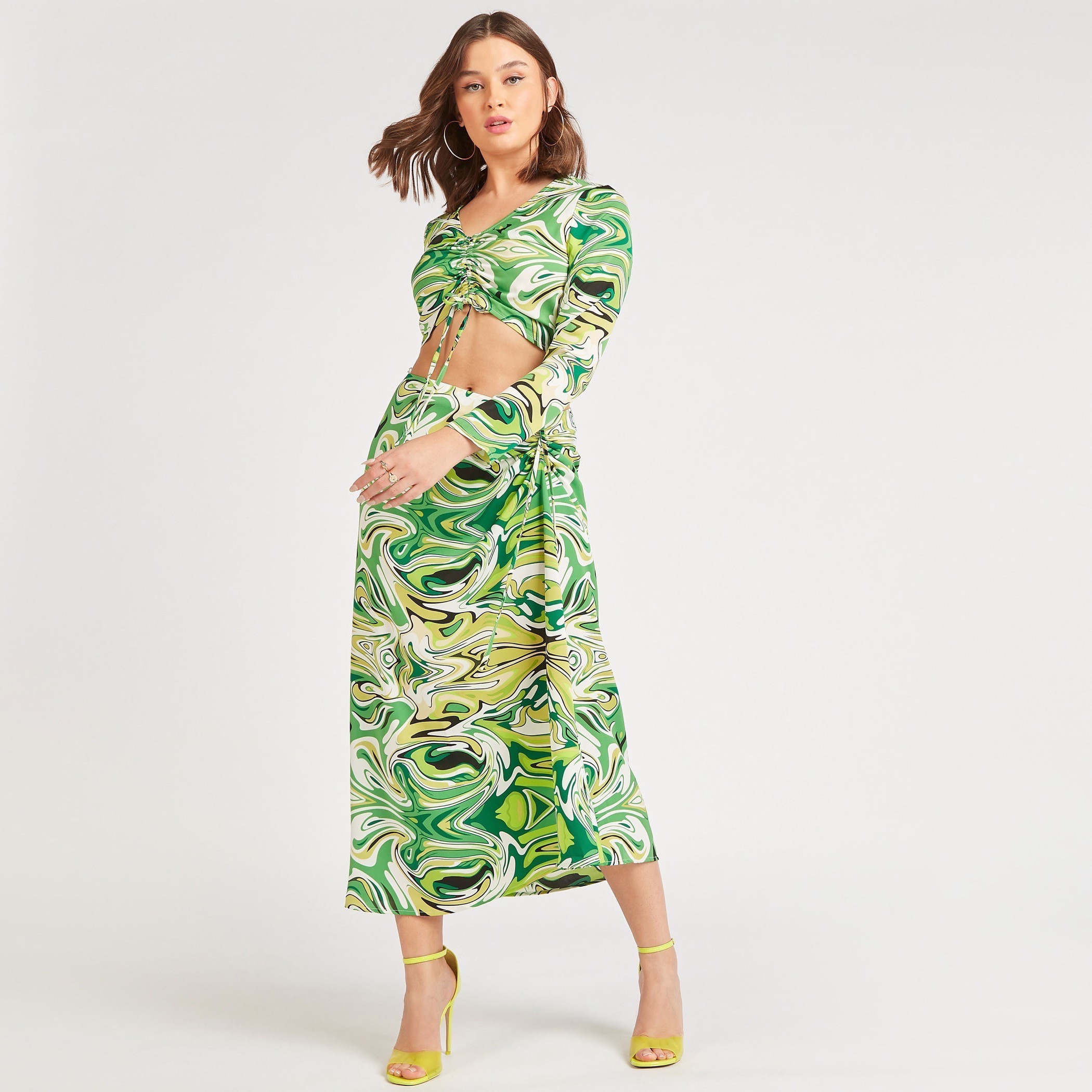 بلوزة قصيرة بأكمام طويلة وطبعات وأربطة من توإكستريمز-women-clothing-shirtsandblouses-blouses-image-7