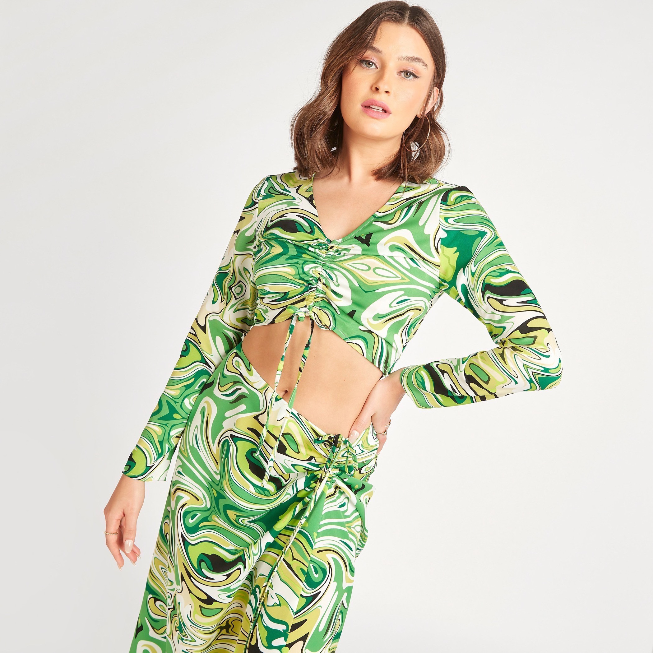 بلوزة قصيرة بأكمام طويلة وطبعات وأربطة من توإكستريمز-women-clothing-shirtsandblouses-blouses-image-8