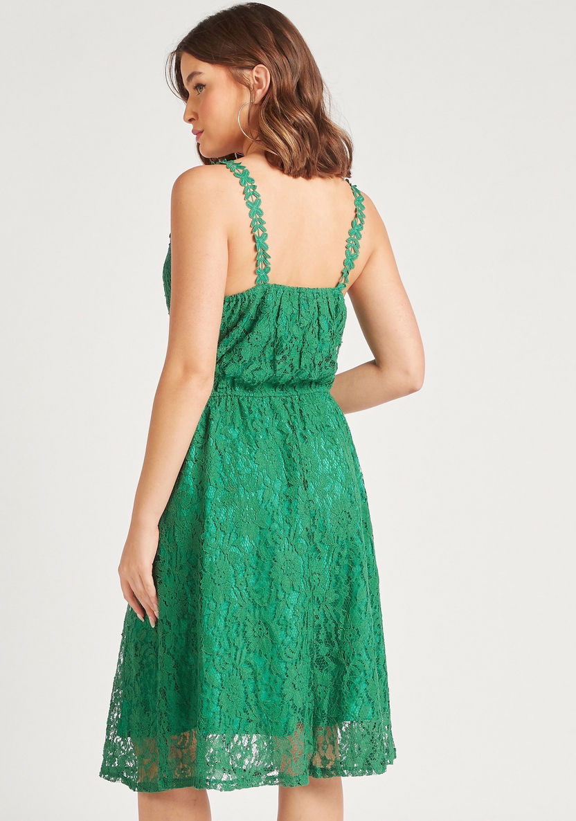 2Xtremz Lace Detail Midi A-line Sleeveless Dress-Dresses-image-3