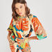 2Xtremz Floral Print Top with 3/4 Sleeves and Button Closure-Shirts & Blouses-thumbnailMobile-0