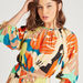 2Xtremz Floral Print Top with 3/4 Sleeves and Button Closure-Shirts & Blouses-thumbnail-2