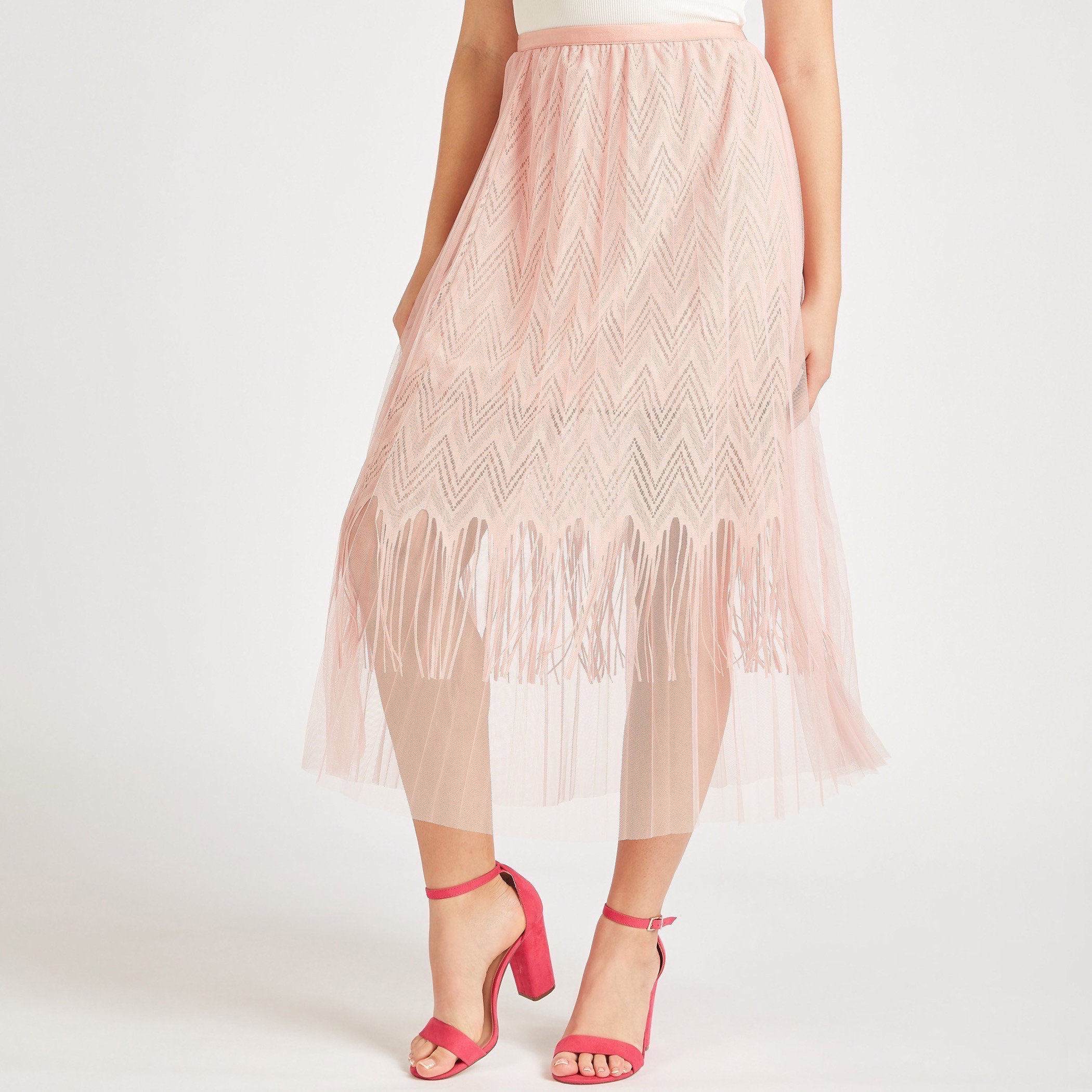 2Xtremz Lace A-line Midi Skirt with Elasticated Waistband-women-clothing-skirts-image-5