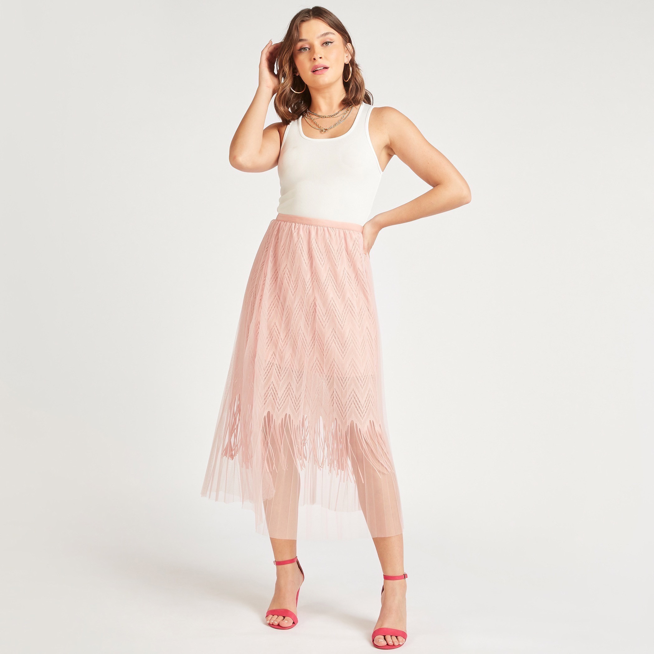 2Xtremz Lace A-line Midi Skirt with Elasticated Waistband-women-clothing-skirts-image-6