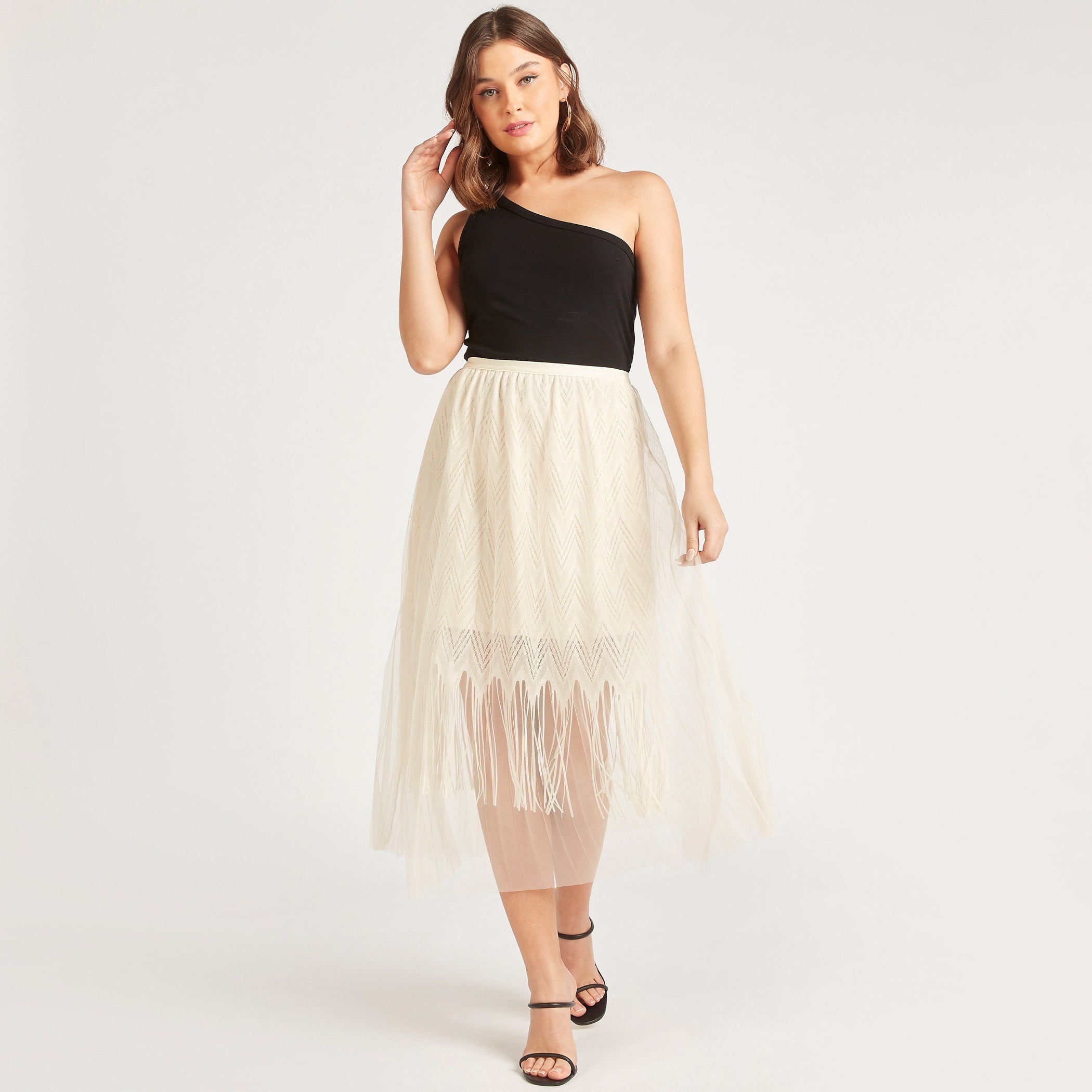 2Xtremz Lace A-line Midi Skirt with Elasticated Waistband-women-clothing-skirts-image-9