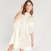 2Xtremz Embellished Mini Shirt Dress with 3/4 Sleeves-Dresses-thumbnailMobile-0