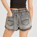 2Xtremz Ripped Mid-Rise Denim Shorts with Button Closure-Shorts-thumbnail-3