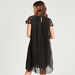2Xtremz Pleated Dress with Embellished Sleeves and Neckline-Dresses-thumbnail-3