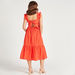 2Xtremz Solid Tiered Midi Dress with V-neck and Tie-Up Detail-Dresses-thumbnailMobile-3