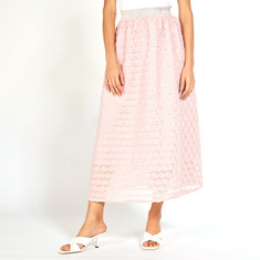 2Xtremz Textured Maxi A-line Skirt with Elasticated Waistband