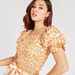 2Xtremz Printed Crop Top with Puff Sleeves-Shirts & Blouses-thumbnailMobile-2
