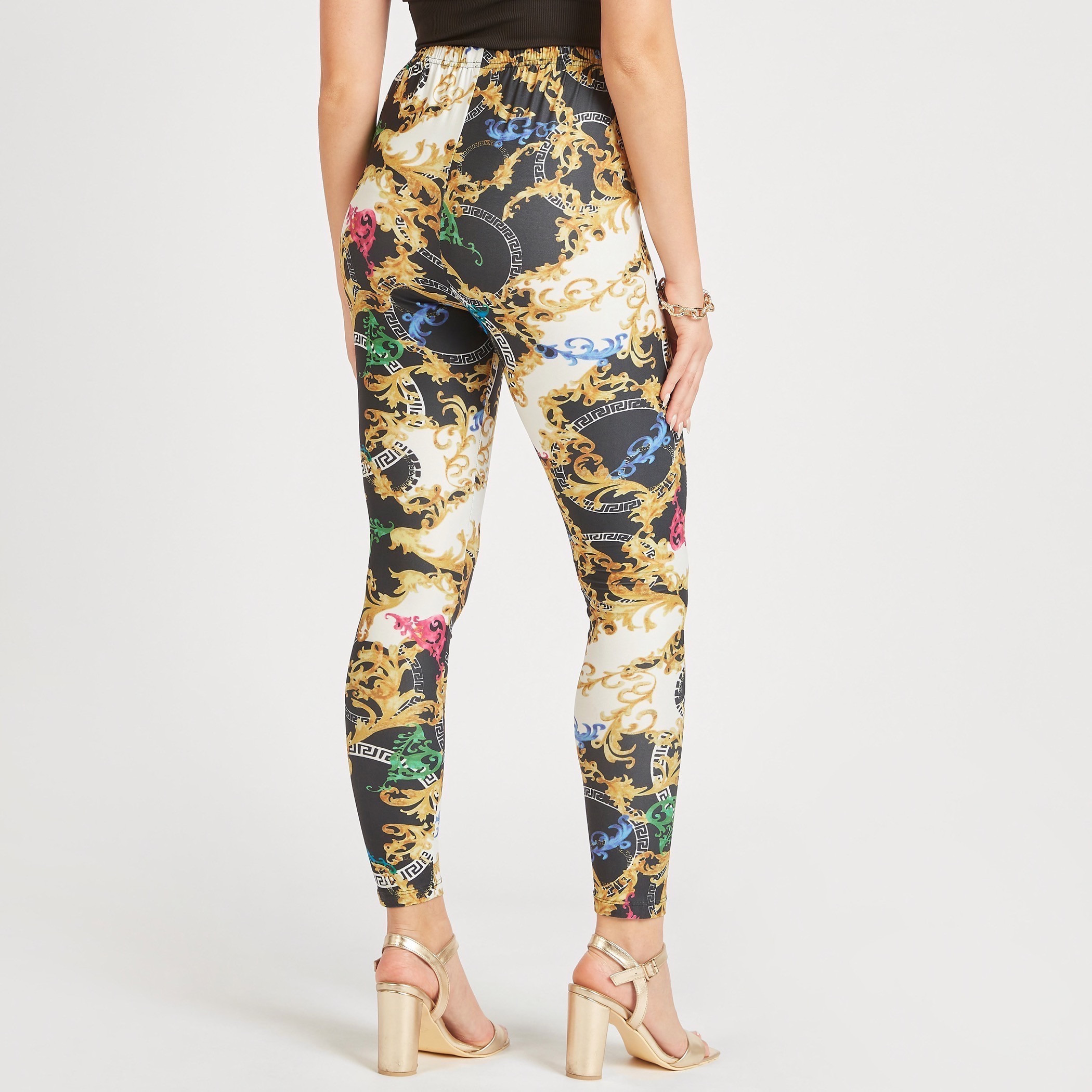 بنطلون ليقنز بخصر مطاطي متوسط الارتفاع وطبعات من تو إكستريمز-women-clothing-leggings-image-4