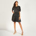 2Xtremz Solid Mini Dress with Peter Pan Collar and Short Sleeves-Dresses-thumbnailMobile-1