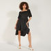 2Xtremz Solid Asymmetric Midi Dress with Puff Sleeves-Dresses-thumbnail-1