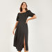 2Xtremz Solid Midi A-line Dress with Cutout Detail and Slit-Dresses-thumbnail-0