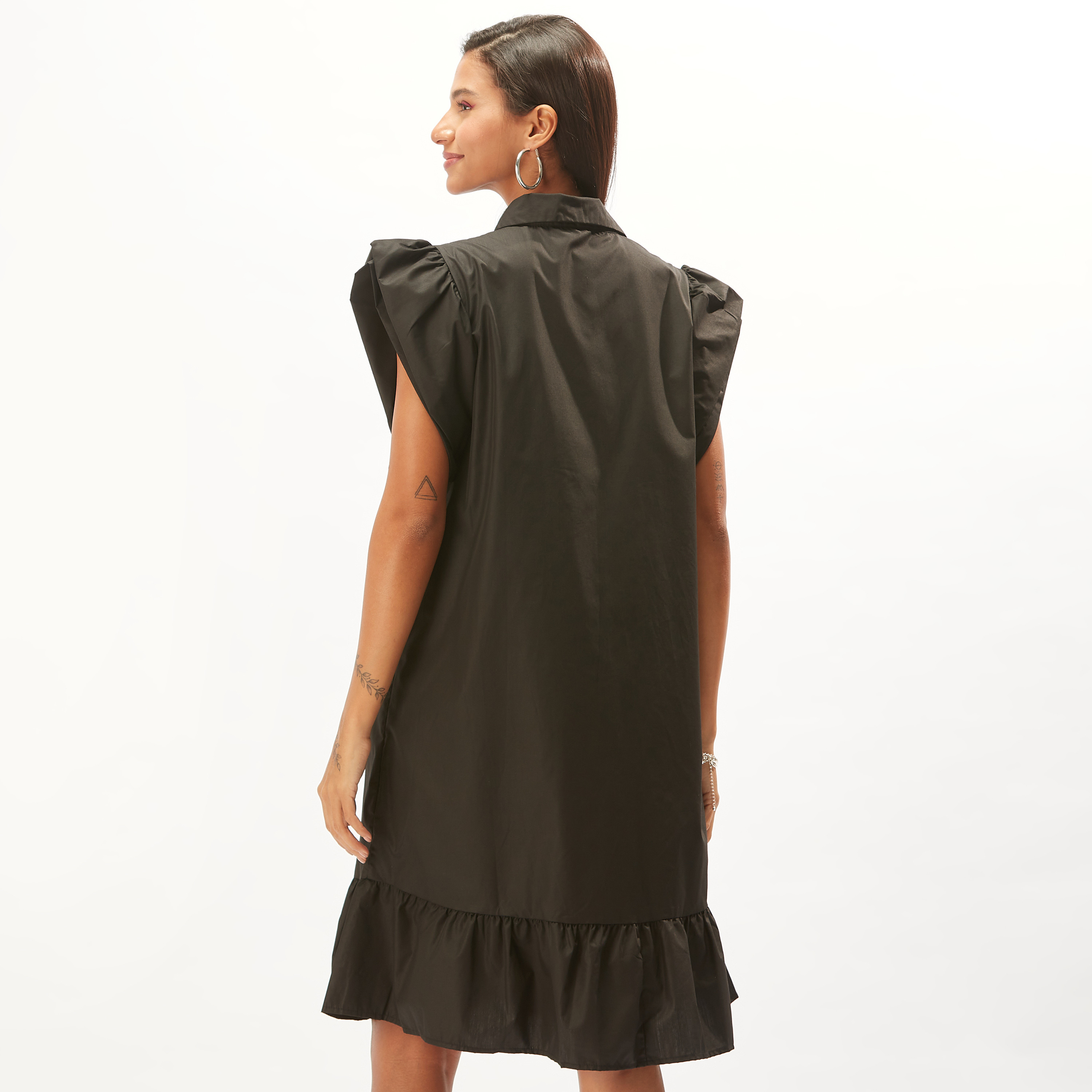 فستان تيشيرت بارز الملمس بأكمام قصيرة-women-clothing-dresses-image-4