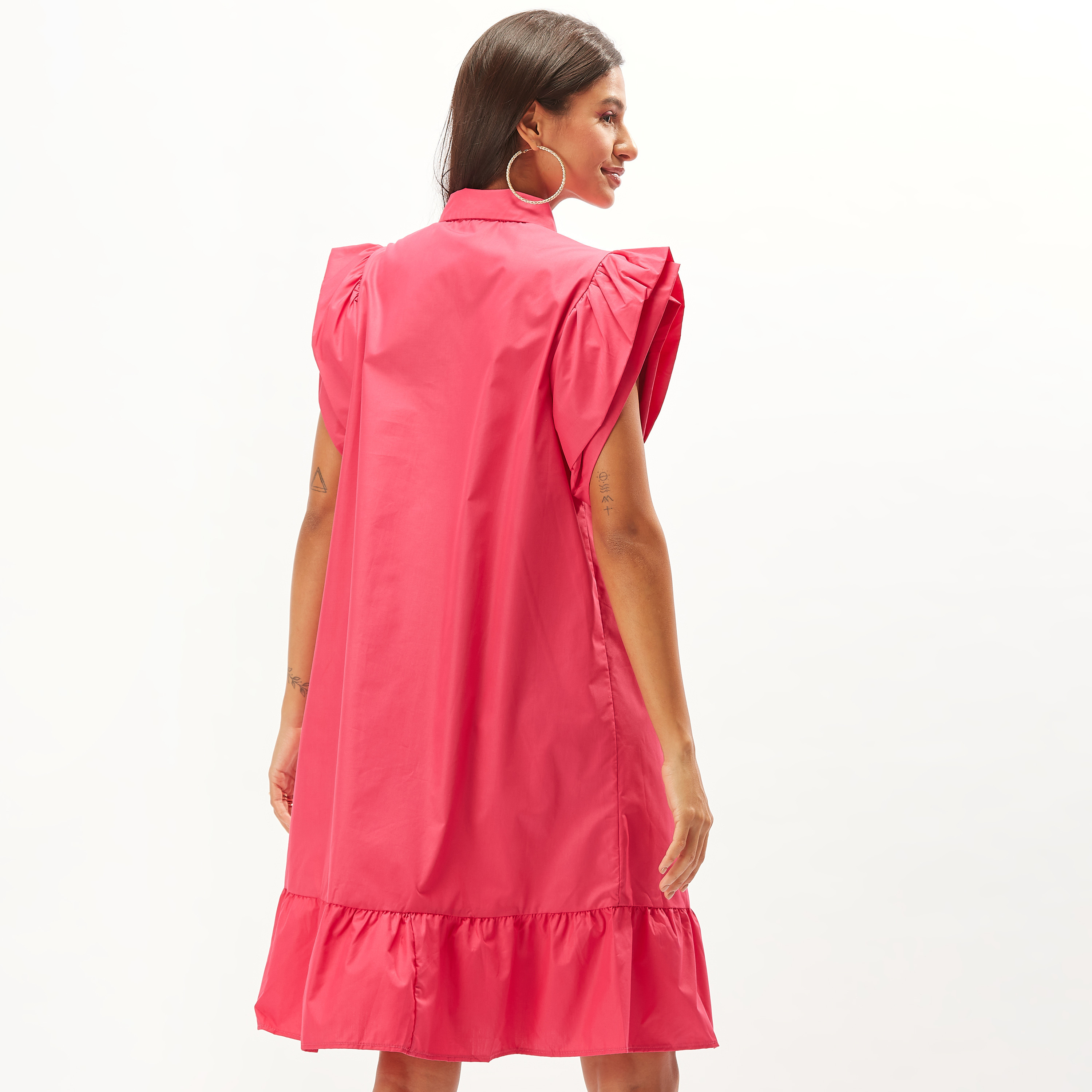 فستان تيشيرت بارز الملمس بأكمام قصيرة-women-clothing-dresses-image-16