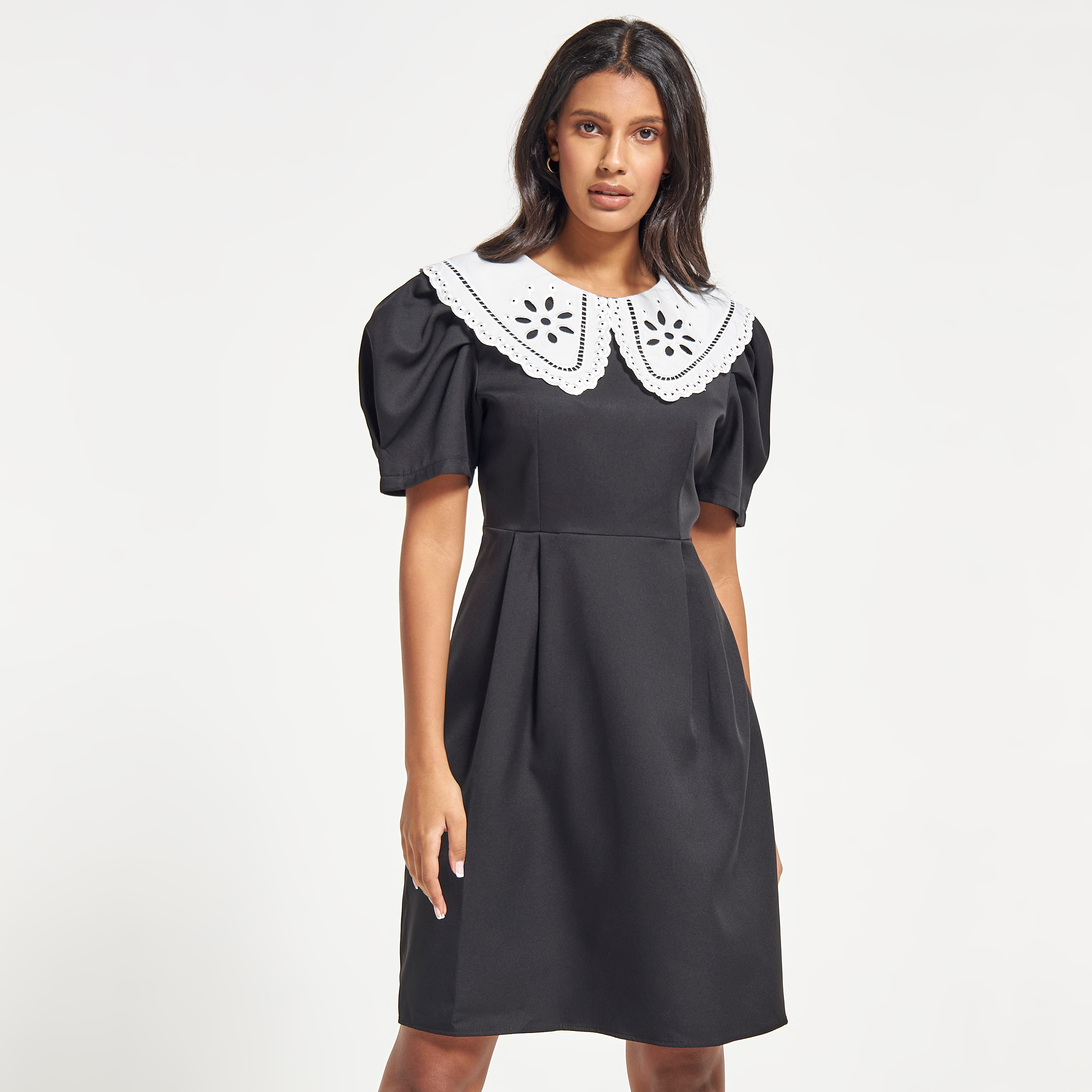 Peter pan collar mini cheap dress