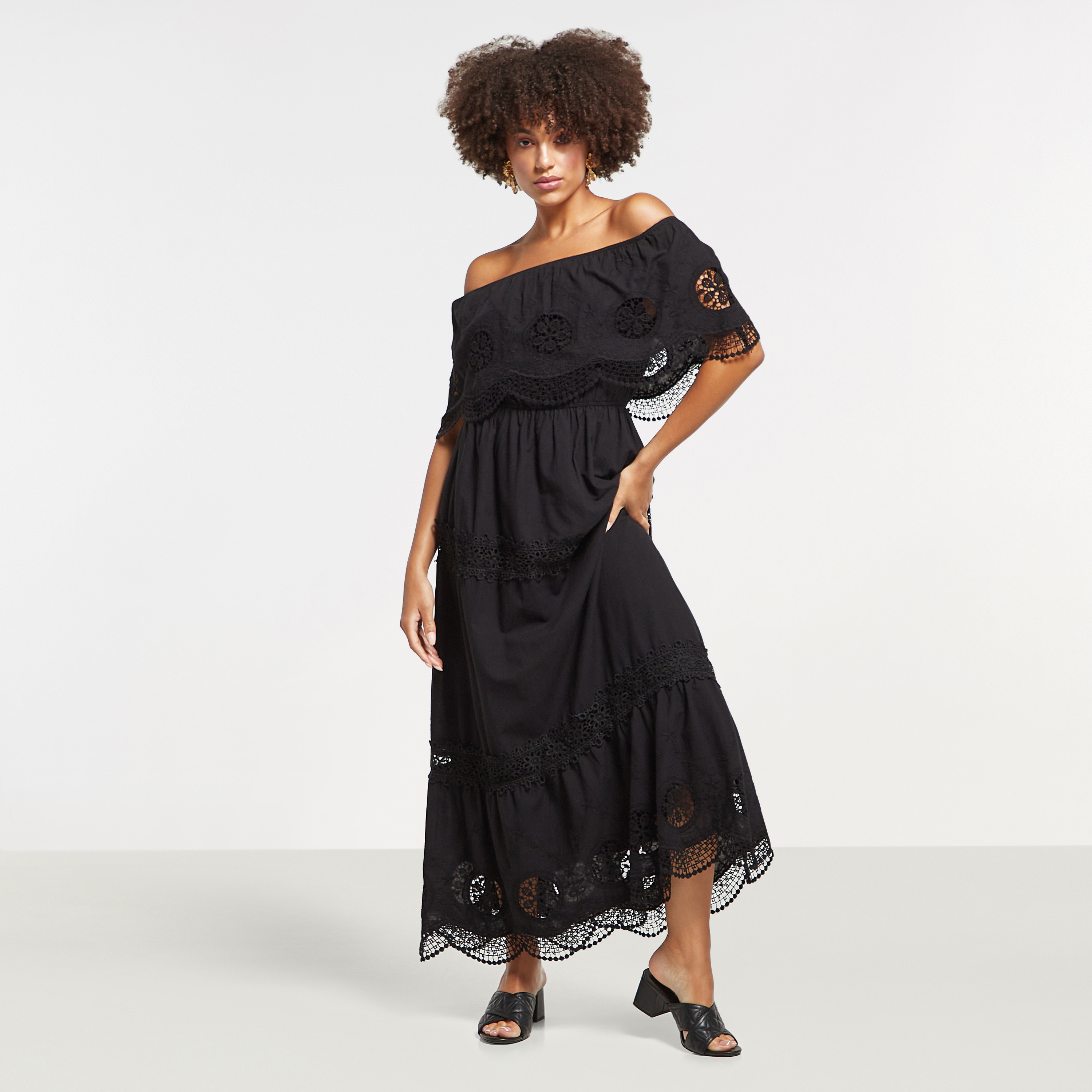 Off shoulder maxi hot sale dress online