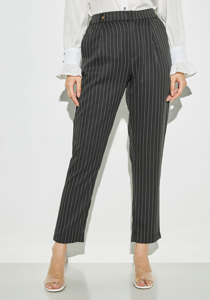 Buy Women's 2Xtremz Striped Pants with Pockets and Semi-Elasticated ...