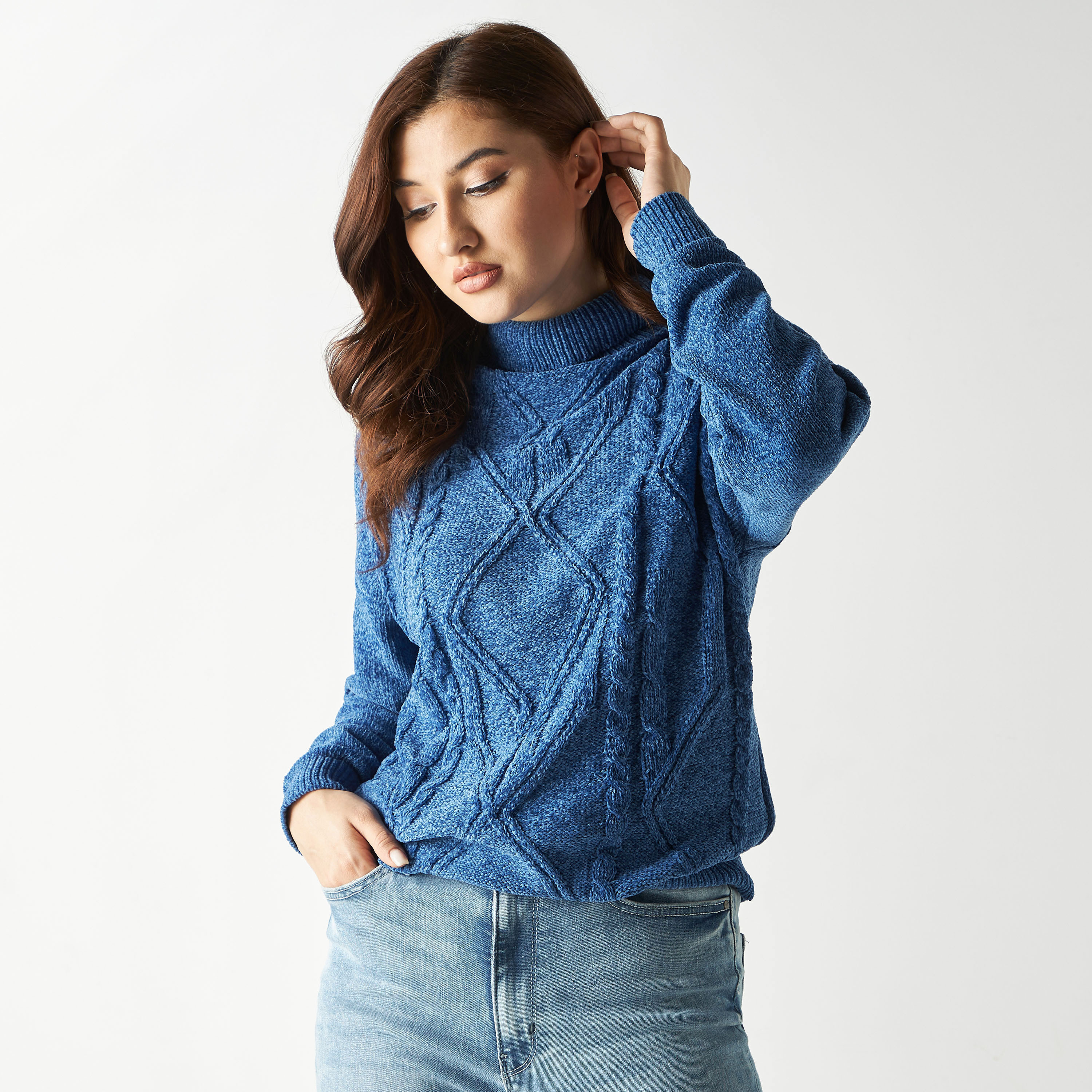 Cable hot sale chenille sweater