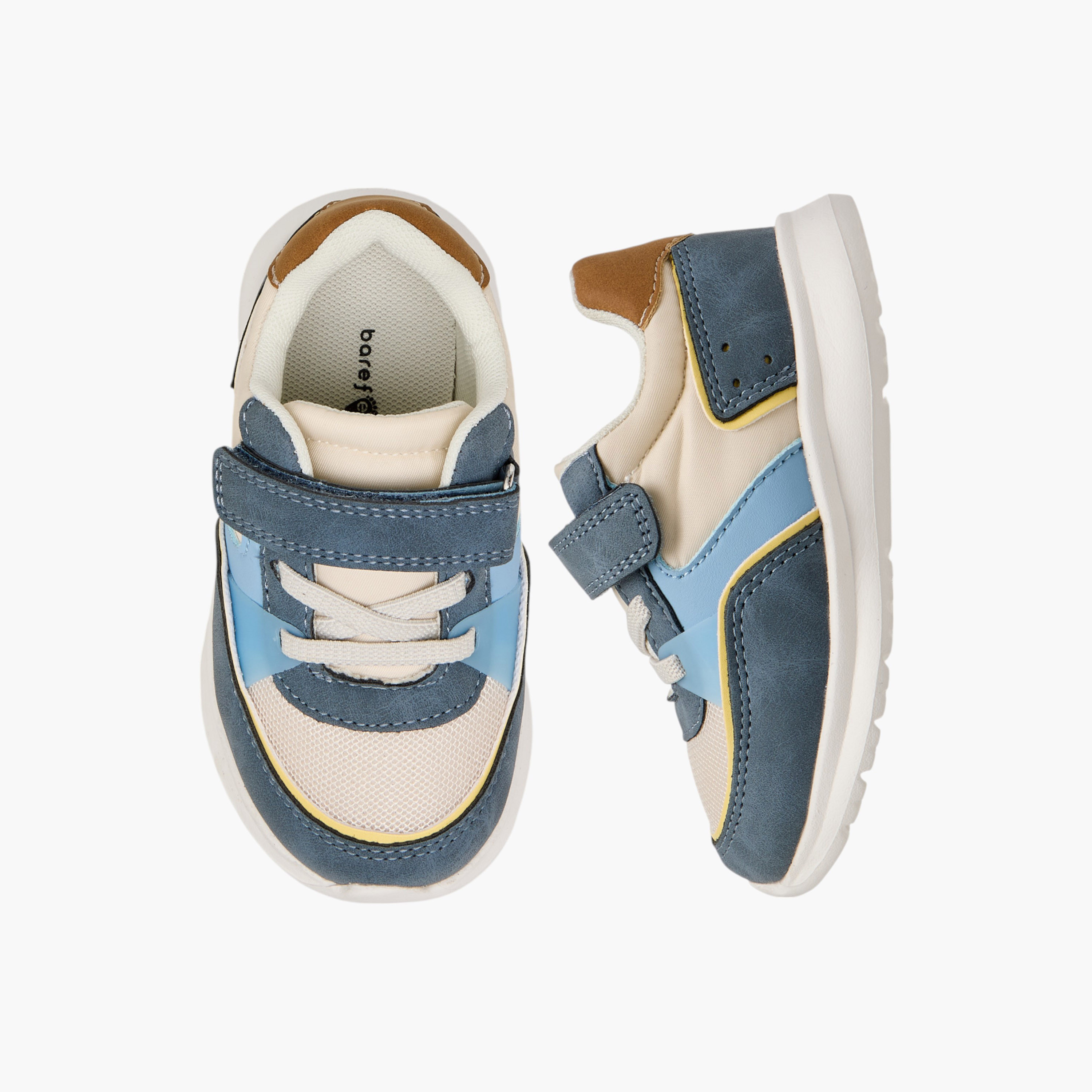 Barefeet Panelled Sneakers with Hook and Loop Closure-boys-shoes-sneakers-image-1