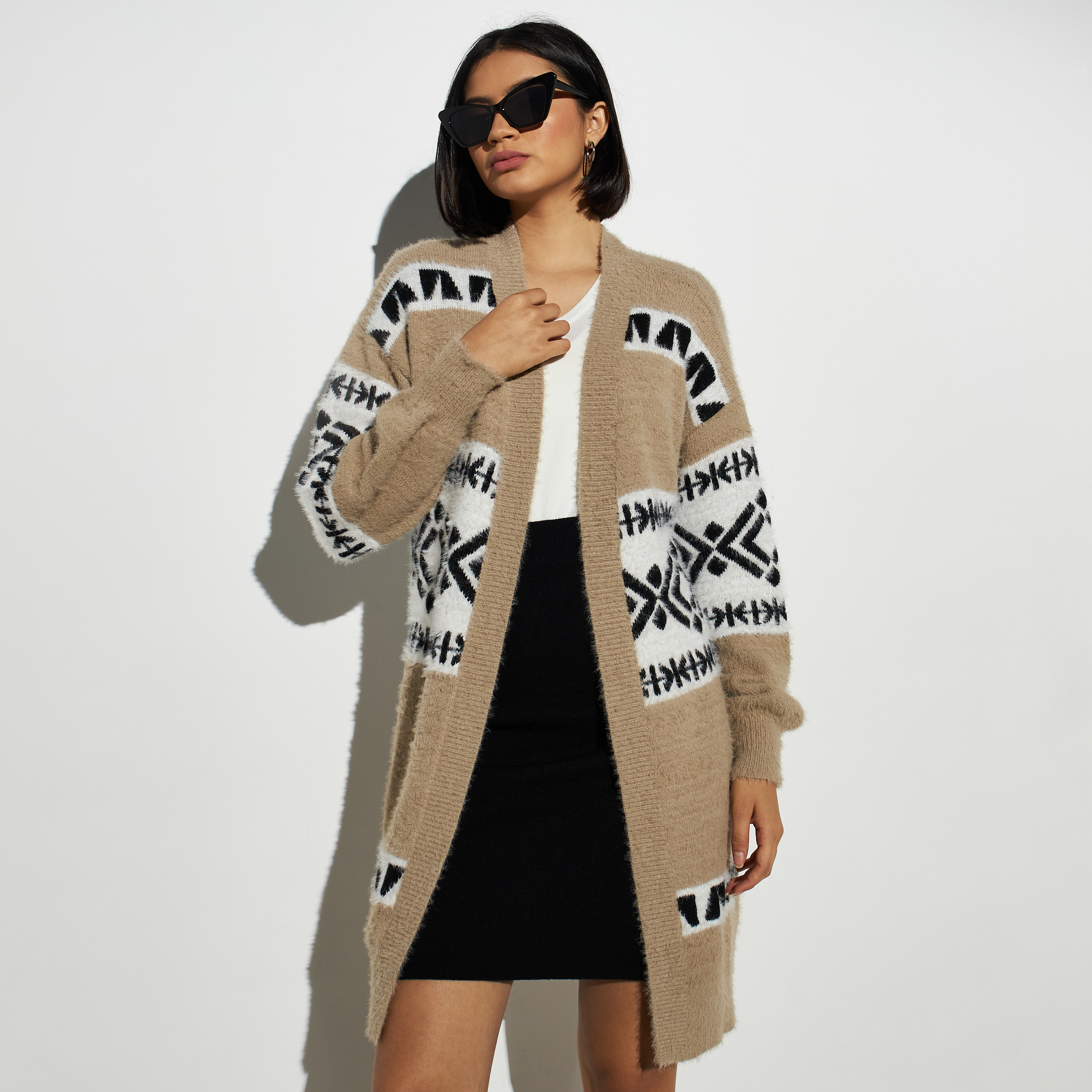 Shop 2Xtremz Knitted Open Front Cardigan Online | Splash UAE