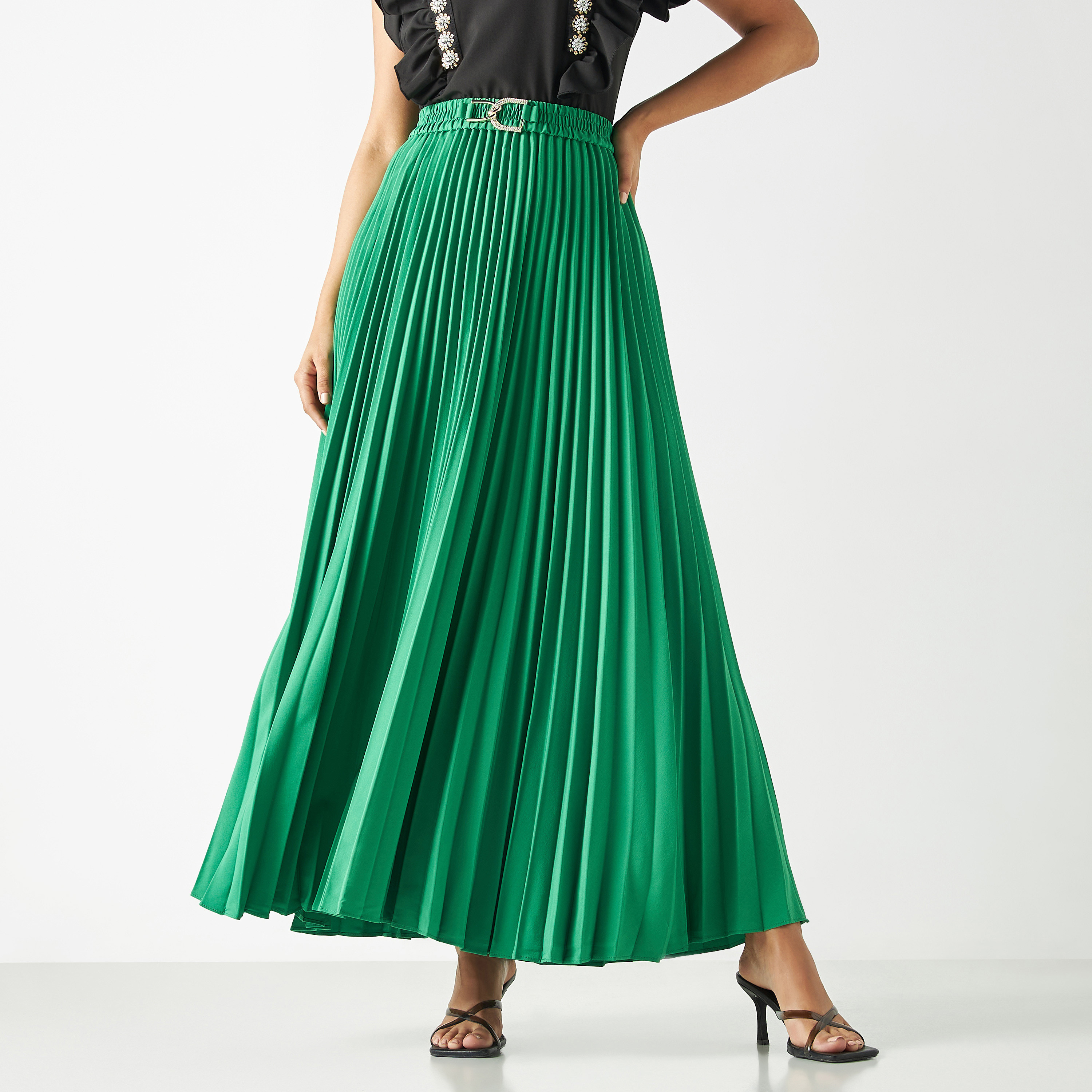 Shop 2Xtremz Embellished Buckle Detail A-line Skirt Online