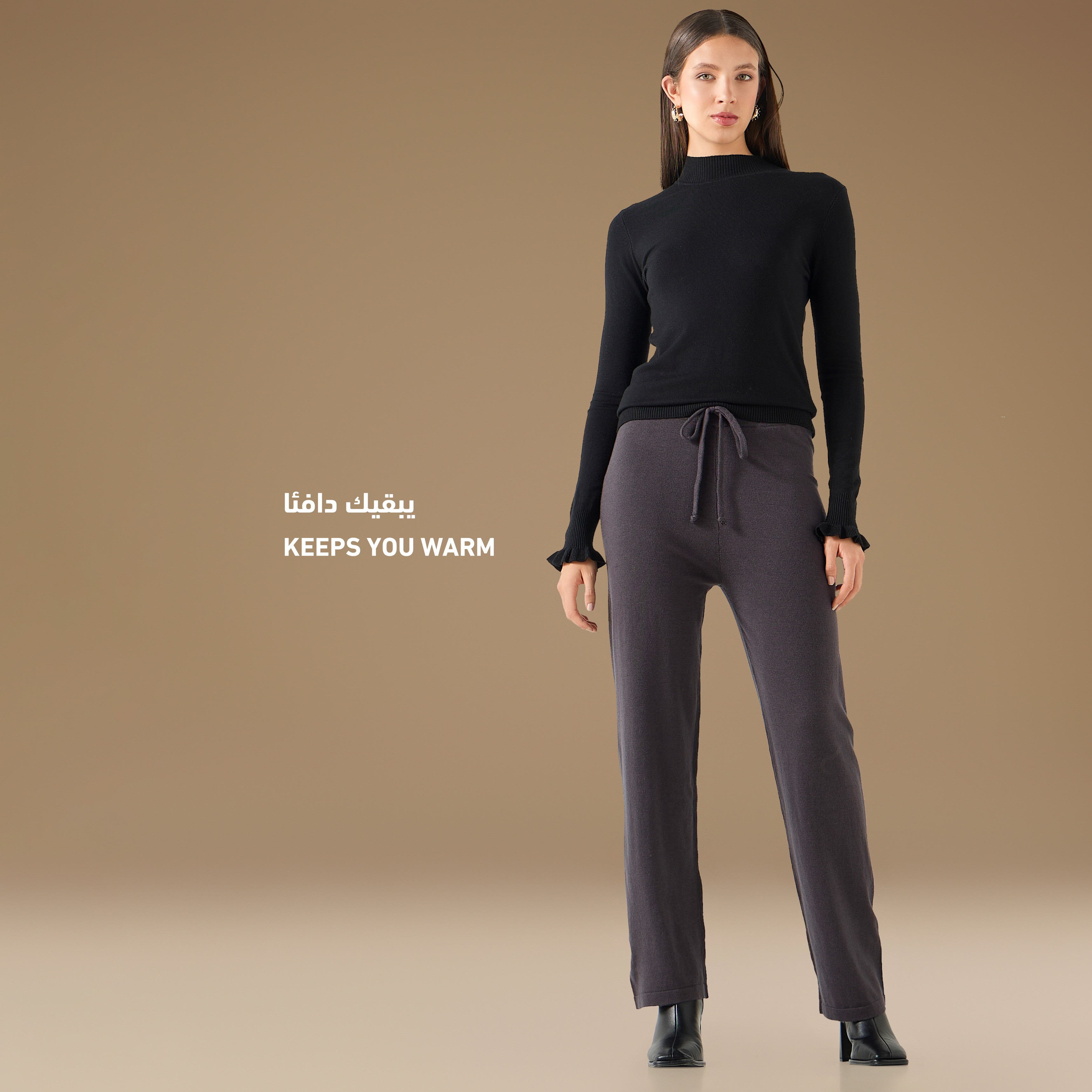 كنزة مضلّعة بياقة عالية وأكمام طويلة من تو إكستريمز-women-clothing-cardigansandjumpers-jumpers-image-10