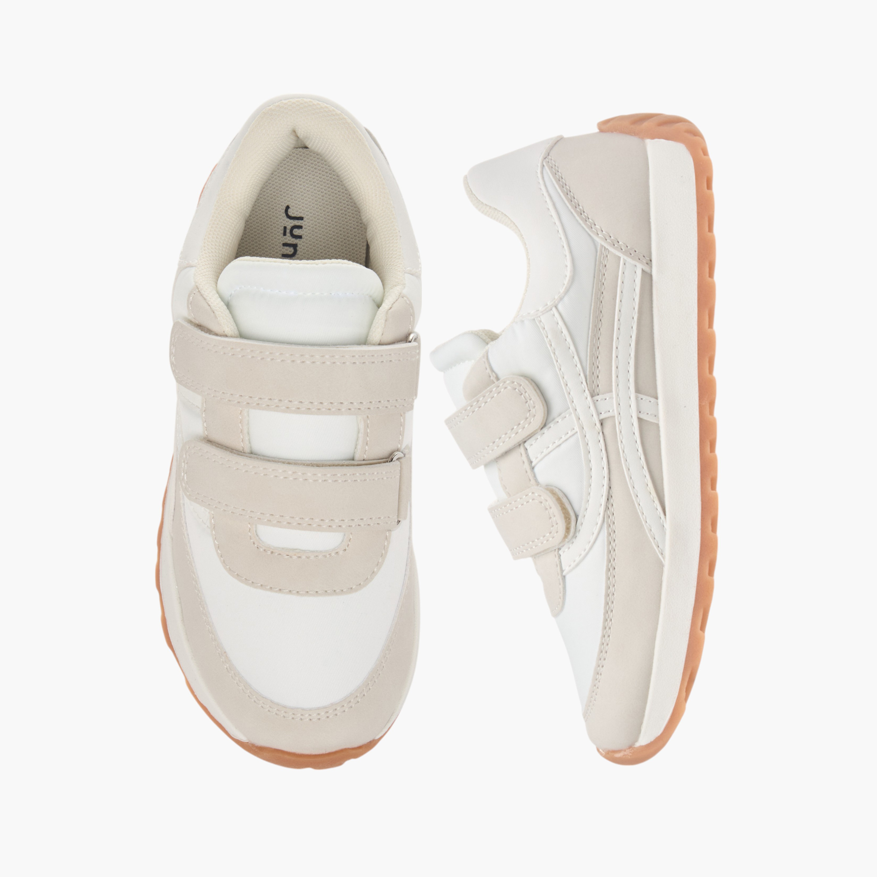Juniors Panelled Sneakers with Hook and Loop Closure-boys-shoes-sneakers-image-1