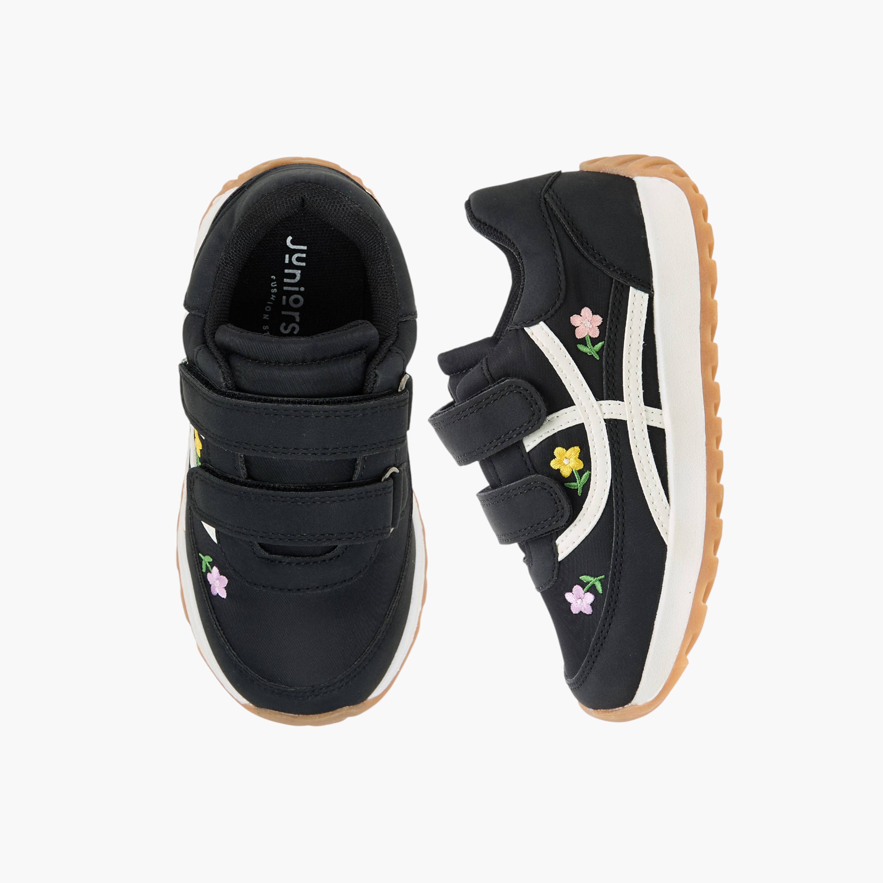 Juniors Girls Floral Embroidered Sneakers-girls-shoes-sneakers-image-1