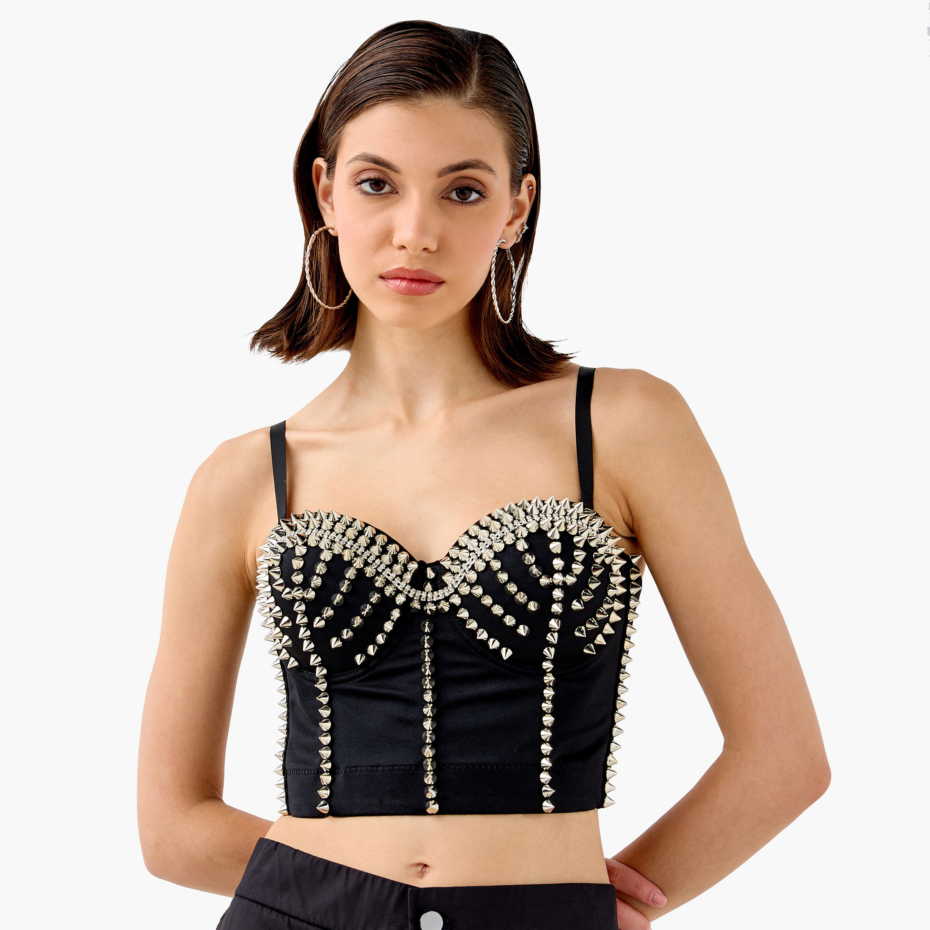 بلوزة قصيرة بحمالات وزينة مرصعة-women-clothing-shirtsandblouses-blouses-image-1