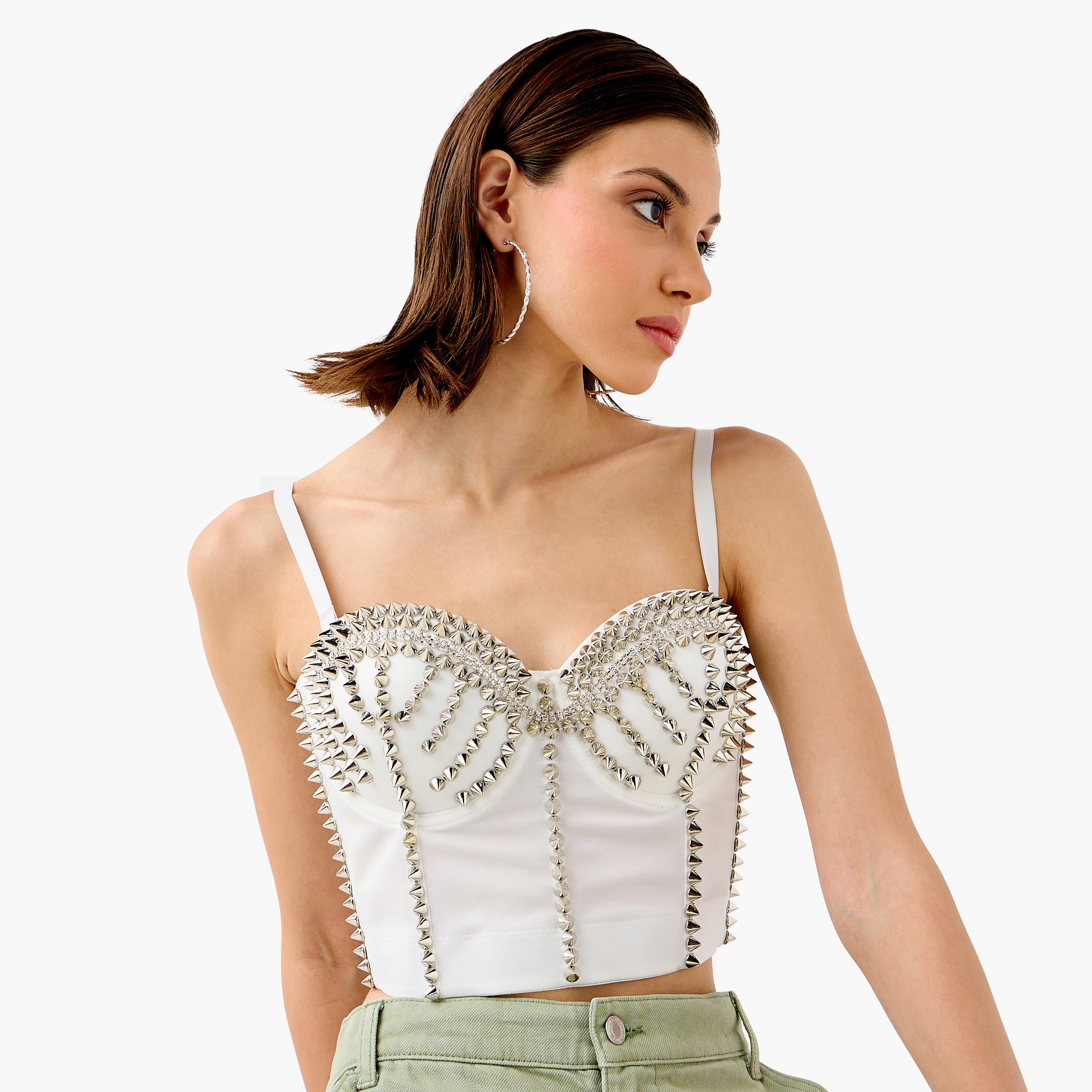 Stud Embellished Strappy Crop Top-women-clothing-shirtsandblouses-blouses-image-1