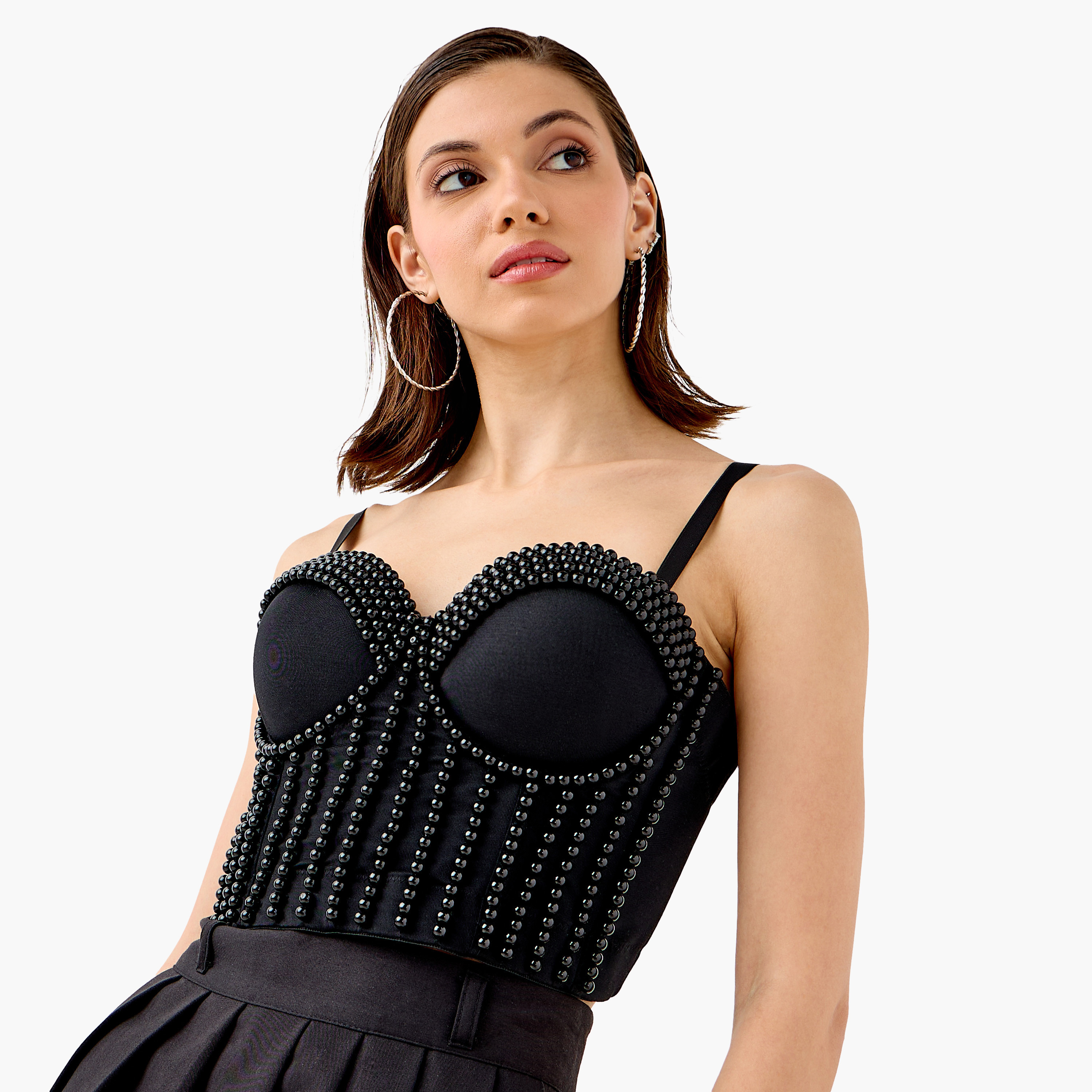 Pearl Embellished Strappy Crop Top-women-clothing-shirtsandblouses-blouses-image-1